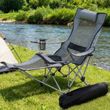 Weisshorn Camping Chair Adjustable Reclining Portable Outdoor Folding Chair Grey XFEL-CAMP-RE-OX2-GR