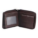Pierre Cardin Zip Around Mens Leather Wallet with Chain in Chestnut V563-PC3273-CHESTNUT