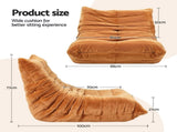 Artiss Lazy Sofa Accent Chair Floor Couch Leisure Lounge Foam Pouffe Recliner SB-B-COMP-LZSF-BR
