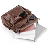 Brown Fashionable Large-Capacity Women's Backpack - Waterproof, Durable, High-Quality PU Leather V1265-263-BROWN4