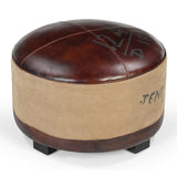 VINTAGE ROUND OTTOMAN V742-M1827