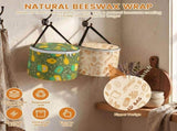 2Pcs Cylindrical Beeswax Bread Bag, Breathable Cotton, Portable Top Handle, Reusable and Washable, V1369-AZ3-W-12203