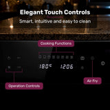 EUROCHEF 60cm 10 Function Built-In Electric Wall Oven, 80L Air Fryer Water Clean Fan Forced Pizza V219-COKOVNEC8A2A