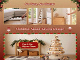 Jingle Jollys Paper Christmas Tree 114CM w/ Star Topper LEDs Xmas Decorations Kit Home Office White PAPER-XMAS-TR-100-WH