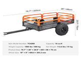 Heavy Duty Steel ATV Dump Trailer, 1500-Pound Load Capacity 15 Cubic Feet, Tow Behind Dump Cart V952-HYTCWGK15CUFTPB5GV0