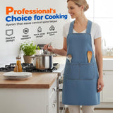 Lightweight Cotton Denim Apron with Front Pocket, Adjtable Bib Apron for Men Women Chef Apron, V1258-DP02-F-385