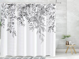 Light Grey Eucalyptus Shower Curtain, Watercolor Gray Leaves on The Top Plant with Floral Bathroom V1192-AZ-W-15352