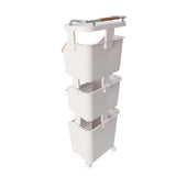 Rolling Laundry Hamper PP ABS Laundry Shelf Clothes Storage Basket Organizer with 4 Wheels for Home V1294-YM0901-3117240250812