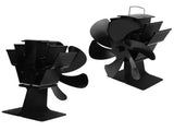 6 Blades Heat Powered Stove Fan Self Starting High Temperature Resistant Fireplace Fan LT385 4 Black V1294-YM3113220250411-0421