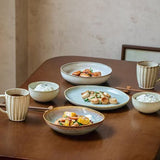 Ceramic Plates Flame Pattern Plates Deep Salad Bowls Noodle Bowls Fruit Plates - Multi - Size L V1347-122-42848-MLT-L