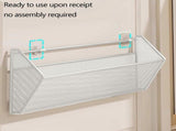 Wall Mounted Shoe Rack for Bathroom Door Non Perforated Slipper & Towel Storage Organizer V1366-AZ2-W-12784