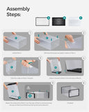 CARLA HOME 12-Pack Clear Shoe Storage Boxes - Stackable - Black - Shoe Box Storage V178-36399