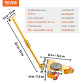 VEVOR Skate Dolly, 6614 LBS/3T Industrial Mover with Handle, Carbon Steel V952-GYXTKHSG13TPUGO00V0