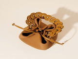Genuine Leather Mini Bucket Bag with Braided Handle - Chic Drawstring Crossbody Purse V888-ELOSUNG35982