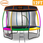 Kahuna Trampoline 12 ft with Roof-Rainbow TRA-KAH-12-RB-RF