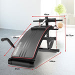 Powertrain Incline Sit-Up Bench with Resistance Bands and Rowing Bar WBD-103