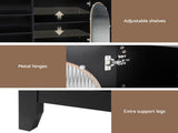 Artiss Buffet Sideboard Shelves Double Doors - Black FURNI-G-SID-01-BK-AB