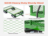 900 Lbs Steel Garden Cart on Wheels, Heavy Duty Pullable Garden Wagon Yard Cart, Outdoor Metal V952-ZXHYTCLS900BG0TN3V0