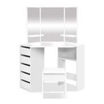 Artiss Dressing Table Stool Set Corner 5 Drawers White FURNI-L-DRESS01-WH-AB