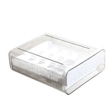 Egg Storage Box with Tray for Refrigerator - Plastic Egg Holder Container for Fridge Organization, V1369-AZ3-W-11151