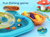 Keezi Kids Pretend Kitchen Sink and Water Playset Fishing Game Toys Play food PLAY-SINK-COMBO