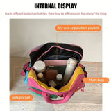 Color-Block Stitching Large Travel Duffel Bag Multi-Functional Hand Luggage for Casual V1232-ZSBB-002