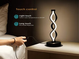 Twisted Spiral LED Table Lamp Modern Touch-Control Desk Light for Bedroom, Living Room & Caf V1107-CS-LXTD