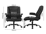 Levede Executive Office Chair Footrest PU Leather Tilt Gaming Work Seat Black OF1073-BK-AU