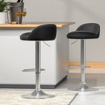 Artiss 2x Bar Stools PU Leather Gas Lift Black BA-K-719-BK-X2