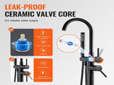 Freestanding Bathtub Faucet, Floor Mount, Freestanding Tub Filler, Shower Mixer Taps, Two Water V952-GHKSLTSYXYGH0IJXEV0