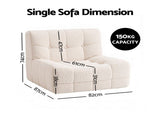 Artiss Set of 3 Sofa Modular Boneless Couches No Assembly White SBED-M-TED-3S-BG