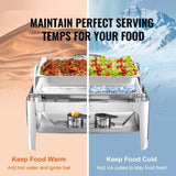 VEVOR Roll Top Chafing Dish Buffet Complete Set, 7.5L Stainless Steel Chafer with Full Size Pan, V952-ZFXFGCL1JTZF5Y4C1V0