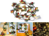 3M 30 LED Pinecone String Lights, Battery Powered, Xmas Red Berries Decor V1263-JX-5088
