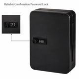Secure Key Box with Combination Lock, Decaller Key Cabinet Wall Mount Lock Box with 20 Hooks, black V1192-AZ-W-35709