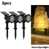 3PCS Solar outdoor spotlight, IP65 waterproof and weather-resistant, 9 LEDs with multi-color/white V1232-CPDCD-006