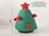 Christmas-themed cotton yarn woven storage basket, Christmas tree-shaped desktop storage box with V1265-AU-043-LV