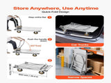 Platform Truck, 907.18 kg Capacity, Heavy Duty Steel Flatbed Cart with Swivel Wheels and Handle, V952-ZDPBC2000LBSULEYG001V0