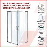 900 x 900mm Sliding Door Nano Safety Glass Shower Screen By Della Francesca V63-829311