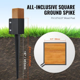 VEVOR Fence Post Anchor Ground Spike 8 Pack 24 x 4 x 4 In Metal Fence Stakes V952-FXDD35YC24YCFUXF1V0
