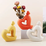 Ceramic Heart-Shaped Vase in White for Home Flower Arrangements V1369-AZ3-W-18367