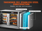 Hot Box Food Warmer, 4-Tier Concession Warmer with Water Tray, 4 Pans, Glass Double-door and V952-XXSPBWJ4CTMMFFLR5V3