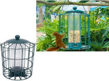 Heavy Duty Caged Bird Feeder, Secure Design Keeps Squirrels Out, Clear Tube Attracts Small Birds, V1192-AZ-W-24290