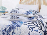 Blue Nautical Coastal Luxe Bedspread Coverlet 3 Piece Set V745-AC081398Q13U