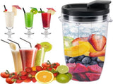 Replacement 24oz Blender Cup with Sip & Seal Lid For Nutri Ninja BL450 BL456 BL480 BL482 BL640 BL642 V1258-DP02-C-1061
