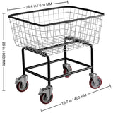 VEVOR Wire Laundry Cart Wire Laundry Basket 4.5 Bushel Heavy Duty w/ 5'' Wheels V952-XYCDG200F-D000001V0