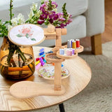 Embroidery Hoop Stand Rotating Wooden Cross Stitch Stand, Adjustable, with 15cm & 20cm Hoops, for V1107-120-09407-WOO-EMBROIDERYSTAND