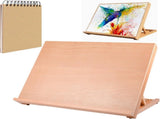 Portable Wooden Drawing Board Desktop Easel With 4 Adjustable Angles Foldable Lightweight For V1237-ZY-807-301