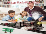 Train Set for Kids, Electric Train Toys with Realistic Light Sounds Smoke, Christmas Train Model V1107-CS-ZQHCTZ1