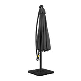 Instahut Outdoor Umbrella 3M Cantilever Beach LED Base Garden Sun Patio Charcoal UMB-BAN-LED-50N-CO