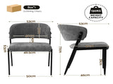 Artiss Dining Chairs Set of 2 Linen Fabric Soft Upholstered Chairs Grey DINC-KJ-7016-GYX2